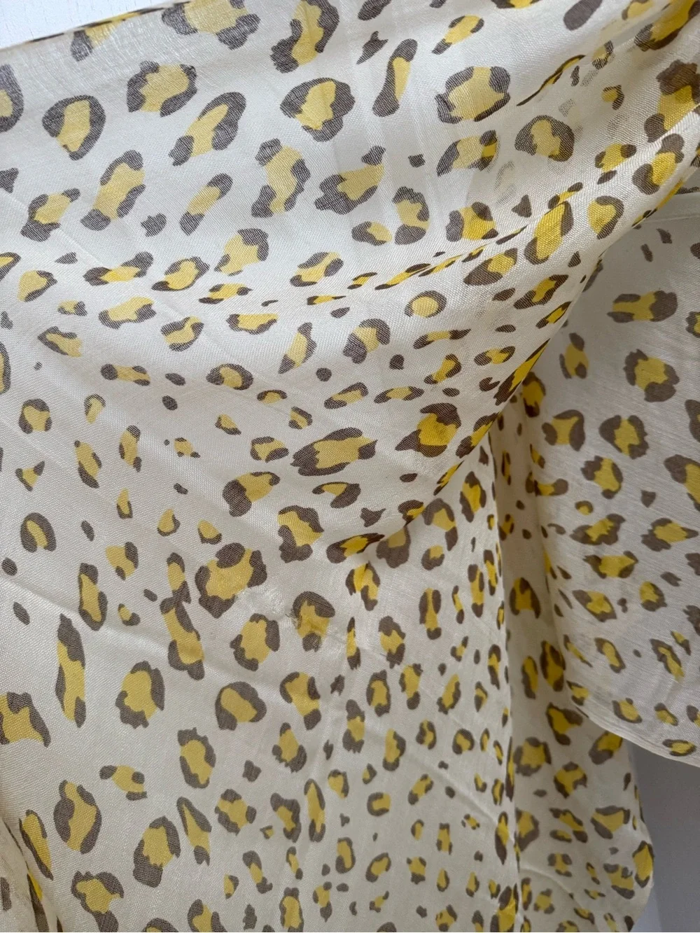 Leopard Print Yellow Scarf (20% Silk)